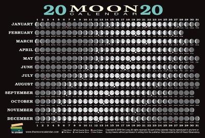 2020 Moon Calendar Card (5 pack) - Kim Long