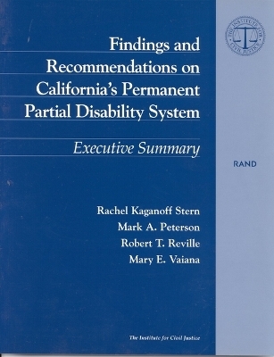 Findings and Recommendations on California's Permanent Partial Disability Sys