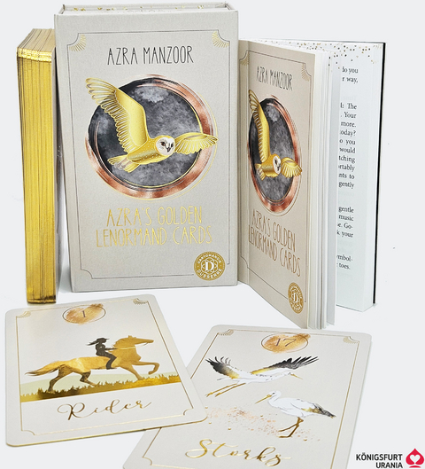 Azra's Golden Lenormand: 36 Golden Lenormand cards in modern, enchanting design, m. 1 Buch, m. 1 Beilage - Azra Manzoor