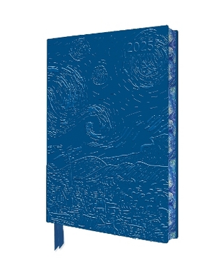 Vincent van Gogh: The Starry Night 2025 Artisan Art Vegan Leather Diary Planner - Page to View with Notes