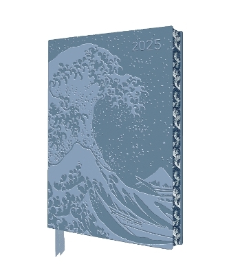 Katsushika Hokusai: The Great Wave 2025 Artisan Art Vegan Leather Diary Planner - Page to View with Notes - 
