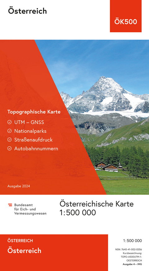 BEV-Karte &Ouml;sterreich, 1:500 000 - 