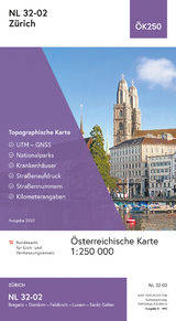 BEV-Karte NL 32-02, Z&uuml;rich 1:250 000 - 
