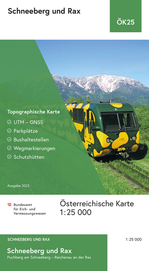 BEV-Karte Schneeberg und Rax 1:25 000 - 