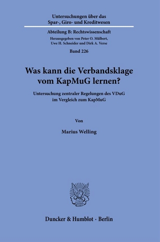 Was kann die Verbandsklage vom KapMuG lernen?