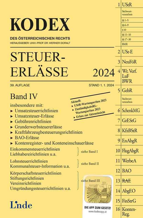 KODEX Steuer-Erl&auml;sse 2024, Band IV - Michael Schilcher