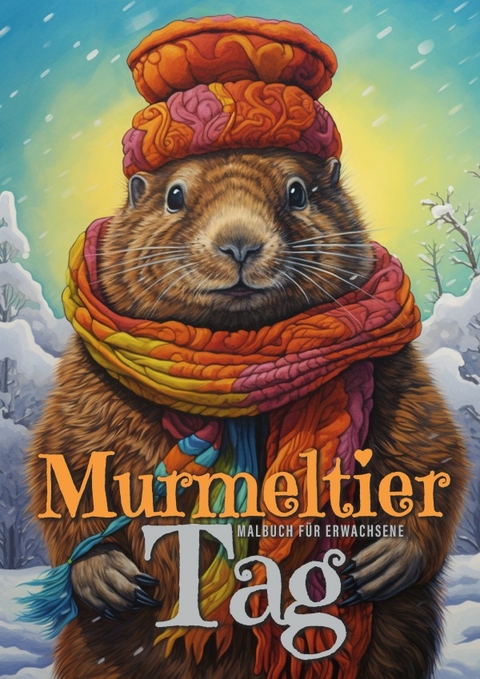 Murmeltier Tag Malbuch f&uuml;r Erwachsene - Monsoon Publishing, Musterst&uuml;ck Grafik