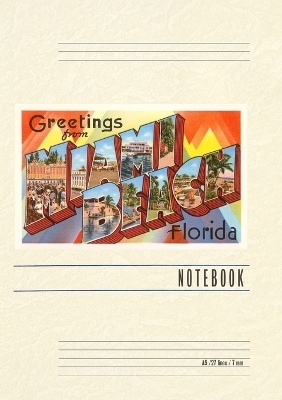Vintage Lined Notebook Greetings from Miami Beach, Florida