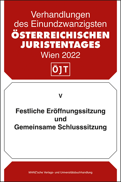 Festliche Er&ouml;ffnungssitzung und Gemeinsame Schlusssitzung