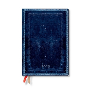 Inkblot (Old Leather Collection) Midi 12-month Horizontal Hardback Dayplanner 2025 (Elastic Band Closure)