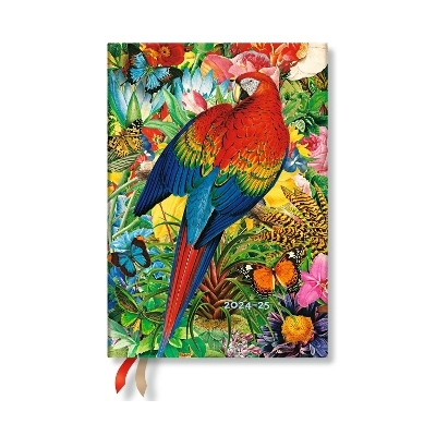 Tropical Garden (Nature Montages) Midi 12-month Vertical Hardback Dayplanner 2025 (Elastic Band Closure) -  Paperblanks