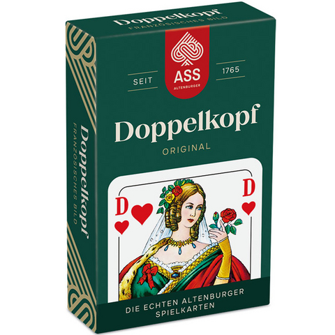 Doppelkopf, franz&ouml;sisches Bild, in Faltschachtel