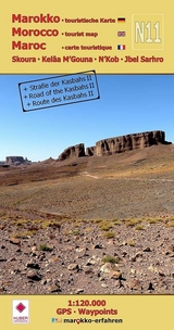N11: Skoura - Kelâa M’Gouna - N’Kob - Jbel Sarhro + Straße der Kasbahs II 1:120.000 + GPS-Waypoints - A. + B. Conrad