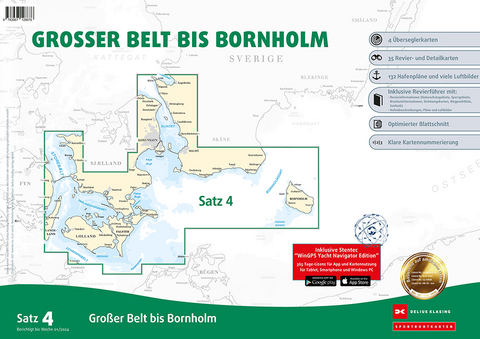Sportbootkarten Satz 4: Gro&szlig;er Belt bis Bornholm (Ausgabe 2024)