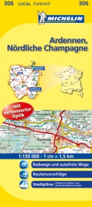 Michelin Karte Ardennen, Nördliche Champagne. Aisne, Ardennes, Marne - 