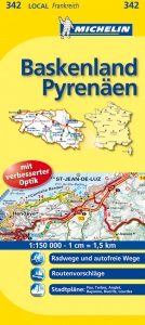 Michelin Karte Baskenland, Pyrenäen. Hautes-Pyrenees, Pyrennees-Atlantiques - 