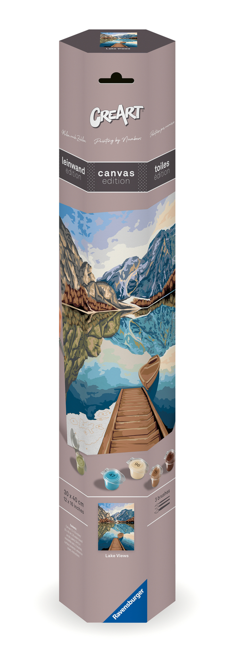 CreArt, Malen nach Zahlen Canvas Leinwand - Seeblick