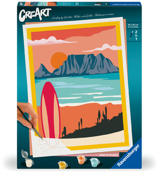 CreArt, Malen nach Zahlen Adults Premium - Sonnenuntergang am Strand