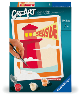 CreArt, Malen nach Zahlen Gallery Wall - Leuchtturm am Strand