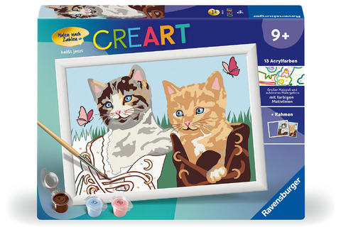 CreArt, Malen nach Zahlen Kinder - K&auml;tzchen in Stiefeln