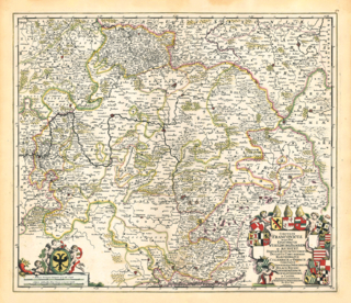 Historische Karte: Fränkischer Reichskreis um 1680 [gerollt]