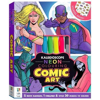 Kaleidoscope Neon Colouring Kit: Comic Art