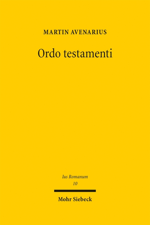 Ordo testamenti - Martin Avenarius