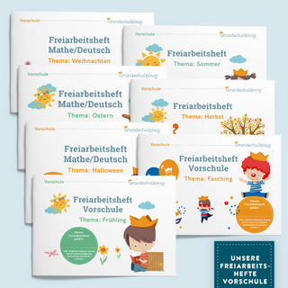 Vorteils-Set: Mit dem Grundschulkönig durch die Vorschule - 7 Freiarbeitshefte zum Preis von 6