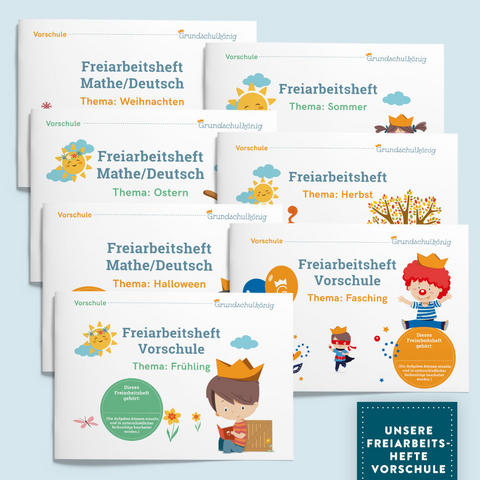 Vorteils-Set: Mit dem Grundschulk&ouml;nig durch die Vorschule - 7 Freiarbeitshefte zum Preis von 6 - Manuela Winter, Diana Wimmer