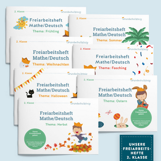 Vorteils-Set: Mit dem Grundschulkönig durch die 2. Klasse - 7 Freiarbeitshefte zum Preis von 6