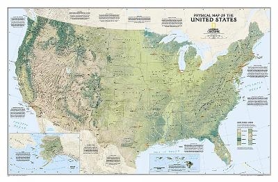 United States Physical, Laminated - National Geographic Maps