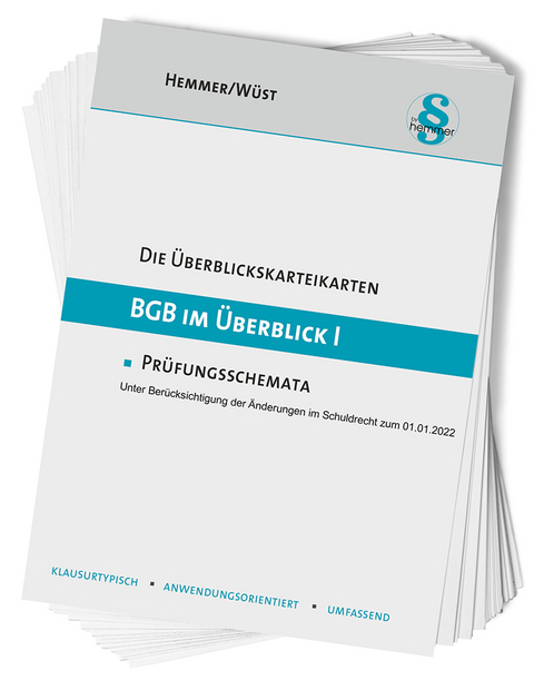 &Uuml;berblickskarteikarten BGB im &Uuml;berblick I - Karl-Edmund Hemmer, Achim W&uuml;st