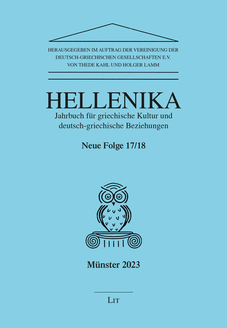 Hellenika. Jahrbuch f&uuml;r griechische Kultur und deutsch-griechische Beziehungen