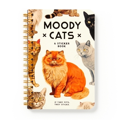 Moody Cats Sticker Book - Brass Brass Monkey,  Galison