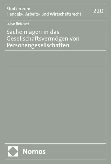 Sacheinlagen in das Gesellschaftsverm&ouml;gen von Personengesellschaften - Luise Reichert