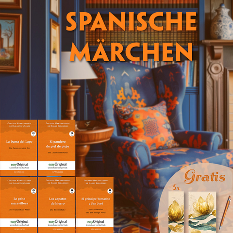Spanische M&auml;rchen (5 B&uuml;cher + Audio-Online + exklusive Extras) - Frank-Lesemethode -  Cuentos