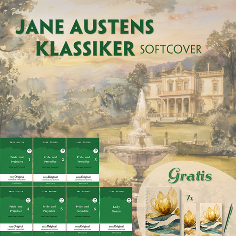 Jane Austens Klassiker Softcover (7 B&uuml;cher + Audio-Online + exklusive Extras) - Frank-Lesemethode - Jane Austen