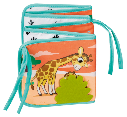 Play+ Mein allererstes Stoffbuch (f&uuml;r die Bauchlage): Wilde Tiere (Leporello) - ab 0 Monate