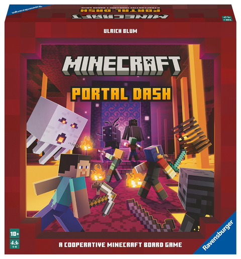 Ravensburger Familienspiel Minecraft Portal Dash, Gesellschaftsspiel f&uuml;r Kinder und Erwachsene, f&uuml;r 2-4 Spieler, Brettspiel ab 10 Jahren - Ulrich Blum