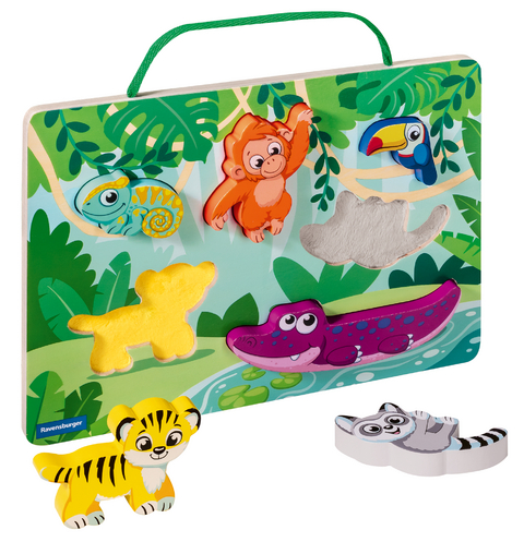 Play+ Magnetisches Holz-F&uuml;hl-Puzzle: Dschungel - ab 12 Monate