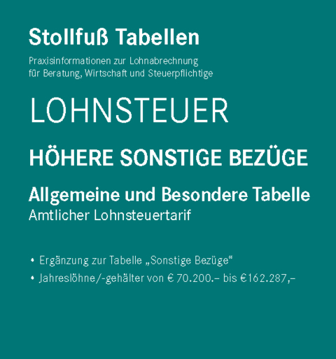 Tabelle, Lohnsteuer 2024, H&ouml;here Sonstige Bez&uuml;ge
