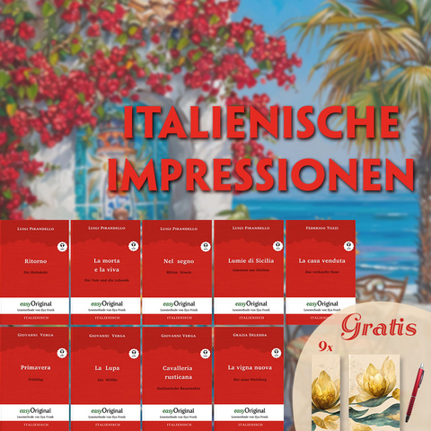 Italienische Impressionen (3 B&uuml;cher + Audio-Online + exklusive Extras) - Frank-Lesemethode - Luigi Pirandello, Giovanni Verga, Federigo Tozzi, Grazia Deledda