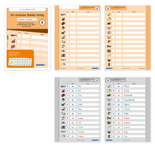 Ich schreibe Wörter richtig - Abreißblock 8 - Lernzielkontrolle - Auswahl Lernwörter aus Block 1-7