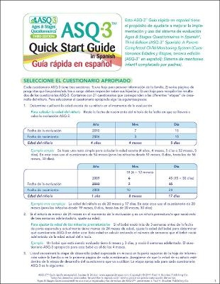 Ages & Stages Questionnaires&reg; (ASQ&reg;-3): Quick Start Guide (Spanish) / Guia Rapida En Espanol - Jane Squires, Diane Bricker
