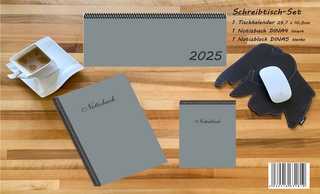 Schreibtisch-Set 2025, m. 1 Kalender, m. 1 Beilage, m. 1 Beilage, 3 Teile