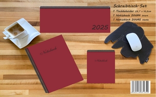 Schreibtisch-Set 2025, m. 1 Kalender, m. 1 Beilage, m. 1 Beilage, 3 Teile