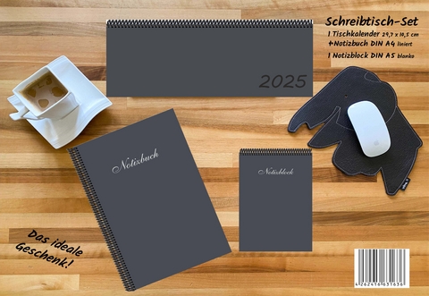 Schreibtisch-Set 2025, m. 1 Kalender, m. 1 Beilage, m. 1 Beilage, 3 Teile - 