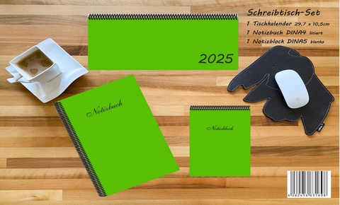 Schreibtisch-Set 2025, m. 1 Kalender, m. 1 Beilage, m. 1 Beilage, 3 Teile - 