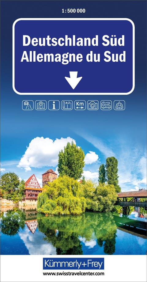 K&uuml;mmerly+Frey Strassenkarte Deutschland S&uuml;d 1:500.000