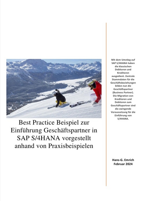 Best Practice Beispiel zur Einführung Geschäftspartner in SAP S/4HANA vorgestellt anhand von Praxisbeispielen - Hans-Georg Emrich